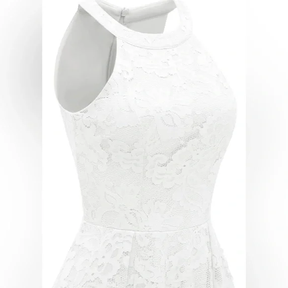 NWT Dressystar Halter Floral Hi-Lo Lace Party Dress Sz Medium - Picture 3 of 8